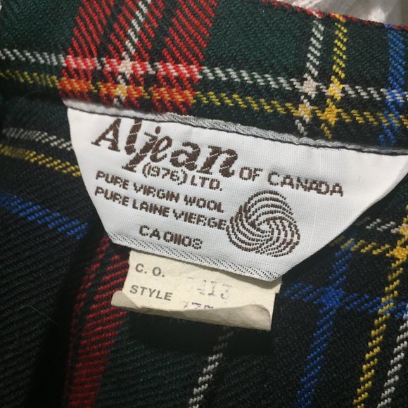 VINTAGE ALJEAN PLAID WOOL PLEATED MIDI SKIRTS SIZE 10 - Picture 5 of 5